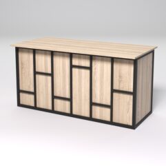 Стол рабочий офисный С-04А СТРОНГ в стиле ЛОФТ декор №3, Дуб Сонома