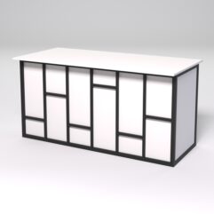 Стол рабочий офисный С-04А СТРОНГ в стиле ЛОФТ декор №3, Белый