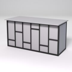 Стол рабочий офисный С-04А СТРОНГ в стиле ЛОФТ декор №3, Серый