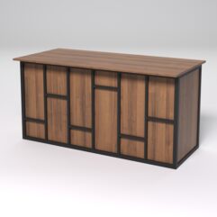 Стол рабочий офисный С-04А СТРОНГ в стиле ЛОФТ декор №3, Орех