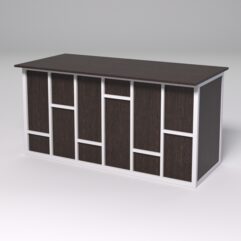 Стол рабочий офисный С-04А СТРОНГ в стиле ЛОФТ декор №3, Дуб Венге + металлический каркас Белый