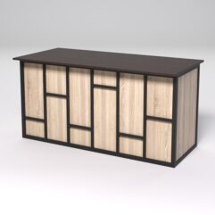 Стол рабочий офисный С-04А СТРОНГ в стиле ЛОФТ декор №3, Дуб Венге и Дуб Сонома