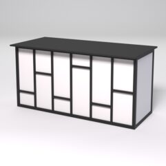 Стол рабочий офисный С-04А СТРОНГ в стиле ЛОФТ декор №3, Черный и Белый