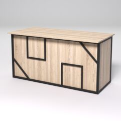 Стол рабочий офисный С-04А СТРОНГ в стиле ЛОФТ декор №4, Дуб Сонома