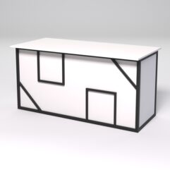 Стол рабочий офисный С-04А СТРОНГ в стиле ЛОФТ декор №4, Белый