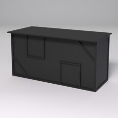 Стол рабочий офисный С-04А СТРОНГ в стиле ЛОФТ декор №4, Черный