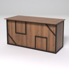 Стол рабочий офисный С-04А СТРОНГ в стиле ЛОФТ декор №4, Орех