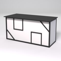 Стол рабочий офисный С-04А СТРОНГ в стиле ЛОФТ декор №4, Черный и Белый