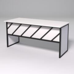 Стол рабочий офисный С-05 СТРОНГ в стиле ЛОФТ декор №2, Белый