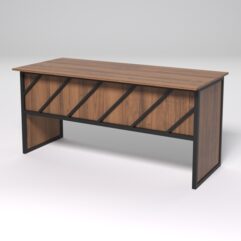 Стол рабочий офисный С-05 СТРОНГ в стиле ЛОФТ декор №2, Орех
