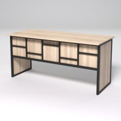 Стол рабочий офисный С-05 СТРОНГ в стиле ЛОФТ декор №3, Дуб Сонома