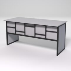 Стол рабочий офисный С-05 СТРОНГ в стиле ЛОФТ декор №3, Серый