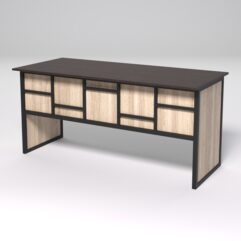 Стол рабочий офисный С-05 СТРОНГ в стиле ЛОФТ декор №3, Дуб Венге и Дуб Сонома