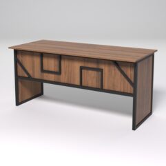Стол рабочий офисный С-05 СТРОНГ в стиле ЛОФТ декор №4, Орех