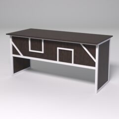 Стол рабочий офисный С-05 СТРОНГ в стиле ЛОФТ декор №4, Дуб Венге + металлический каркас Белый