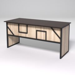 Стол рабочий офисный С-05 СТРОНГ в стиле ЛОФТ декор №4, Дуб Венге и Дуб Сонома