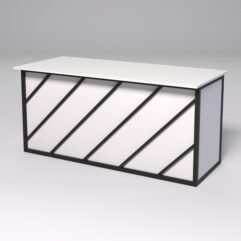 Стол рабочий офисный С-05А СТРОНГ в стиле ЛОФТ декор №2, Белый