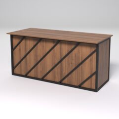 Стол рабочий офисный С-05А СТРОНГ в стиле ЛОФТ декор №2, Орех