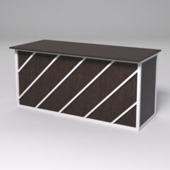 Стол рабочий офисный С-05А СТРОНГ в стиле ЛОФТ декор №2, Дуб Венге + металлический каркас Белый