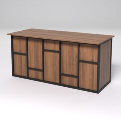 Стол рабочий офисный С-05А СТРОНГ в стиле ЛОФТ декор №3, Орех