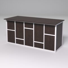 Стол рабочий офисный С-05А СТРОНГ в стиле ЛОФТ декор №3, Дуб Венге + металлический каркас Белый