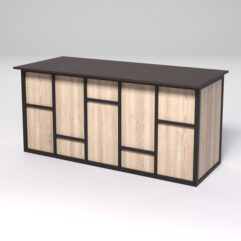 Стол рабочий офисный С-05А СТРОНГ в стиле ЛОФТ декор №3, Дуб Венге и Дуб Сонома