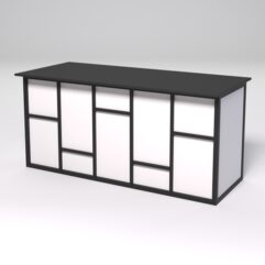 Стол рабочий офисный С-05А СТРОНГ в стиле ЛОФТ декор №3, Черный и Белый