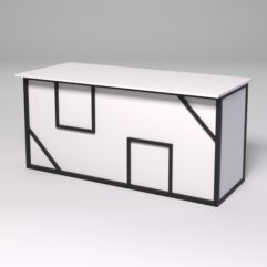 Стол рабочий офисный С-05А СТРОНГ в стиле ЛОФТ декор №4, Белый