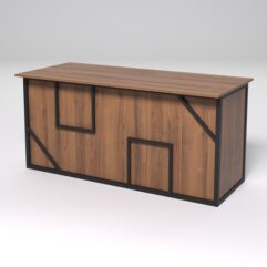 Стол рабочий офисный С-05А СТРОНГ в стиле ЛОФТ декор №4, Орех