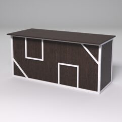 Стол рабочий офисный С-05А СТРОНГ в стиле ЛОФТ декор №4, Дуб Венге + металлический каркас Белый