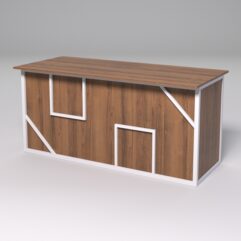 Стол рабочий офисный С-05А СТРОНГ в стиле ЛОФТ декор №4, Орех + металлический каркас Белый