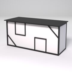 Стол рабочий офисный С-05А СТРОНГ в стиле ЛОФТ декор №4, Черный и Белый