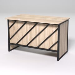 Стол однотумбовый офисный С-06 (левосторонний) СТРОНГ в стиле ЛОФТ декор №2, Дуб Сонома