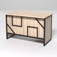 Стол однотумбовый офисный С-06 (левосторонний) СТРОНГ в стиле ЛОФТ декор №4, Дуб Сонома