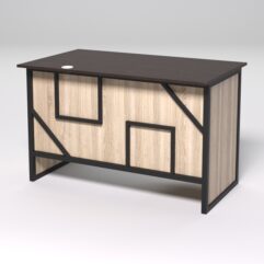 Стол однотумбовый офисный С-06 (левосторонний) СТРОНГ в стиле ЛОФТ декор №4, Дуб Венге и Дуб Сонома