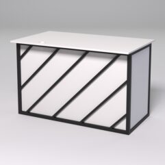 Стол однотумбовый офисный С-06А (левосторонний) СТРОНГ в стиле ЛОФТ декор №2, Белый