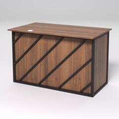 Стол однотумбовый офисный С-06А (левосторонний) СТРОНГ в стиле ЛОФТ декор №2, Орех