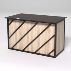 Стол однотумбовый офисный С-06А (левосторонний) СТРОНГ в стиле ЛОФТ декор №2, Дуб Венге и Дуб Сонома