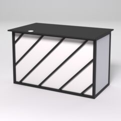 Стол однотумбовый офисный С-06А (левосторонний) СТРОНГ в стиле ЛОФТ декор №2, Черный и Белый