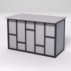 Стол однотумбовый офисный С-06А (левосторонний) СТРОНГ в стиле ЛОФТ декор №3, Серый