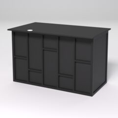 Стол однотумбовый офисный С-06А (левосторонний) СТРОНГ в стиле ЛОФТ декор №3, Черный