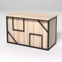 Стол однотумбовый офисный С-06А (левосторонний) СТРОНГ в стиле ЛОФТ декор №4, Дуб Сонома