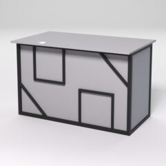 Стол однотумбовый офисный С-06А (левосторонний) СТРОНГ в стиле ЛОФТ декор №4, Серый