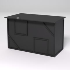 Стол однотумбовый офисный С-06А (левосторонний) СТРОНГ в стиле ЛОФТ декор №4, Черный