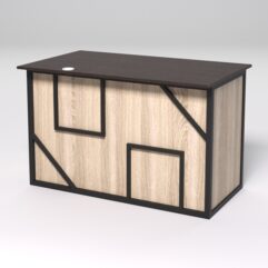 Стол однотумбовый офисный С-06А (левосторонний) СТРОНГ в стиле ЛОФТ декор №4, Дуб Венге и Дуб Сонома