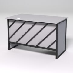 Стол однотумбовый офисный С-06 (правосторонний) СТРОНГ в стиле ЛОФТ декор №2, Серый