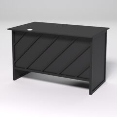 Стол однотумбовый офисный С-06 (правосторонний) СТРОНГ в стиле ЛОФТ декор №2, Черный