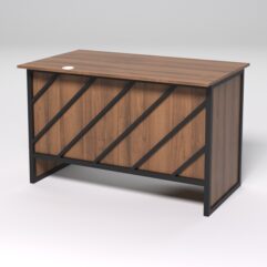 Стол однотумбовый офисный С-06 (правосторонний) СТРОНГ в стиле ЛОФТ декор №2, Орех