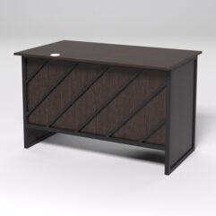 Стол однотумбовый офисный С-06 (правосторонний) СТРОНГ в стиле ЛОФТ декор №2, Дуб Венге