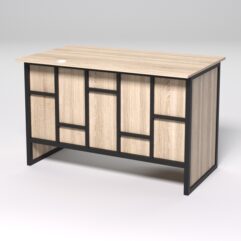 Стол однотумбовый офисный С-06 (правосторонний) СТРОНГ в стиле ЛОФТ декор №3, Дуб Сонома